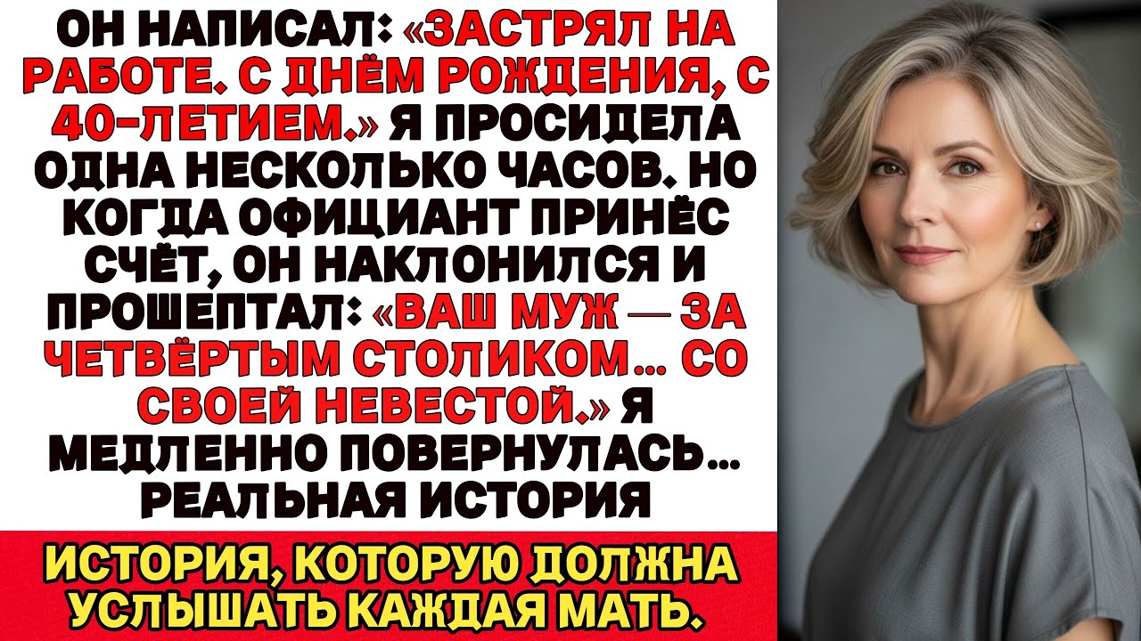Он написал: «Застрял на работе». А официант прошептал: «Он с невестой за 4-м столом…» Я обернулась.