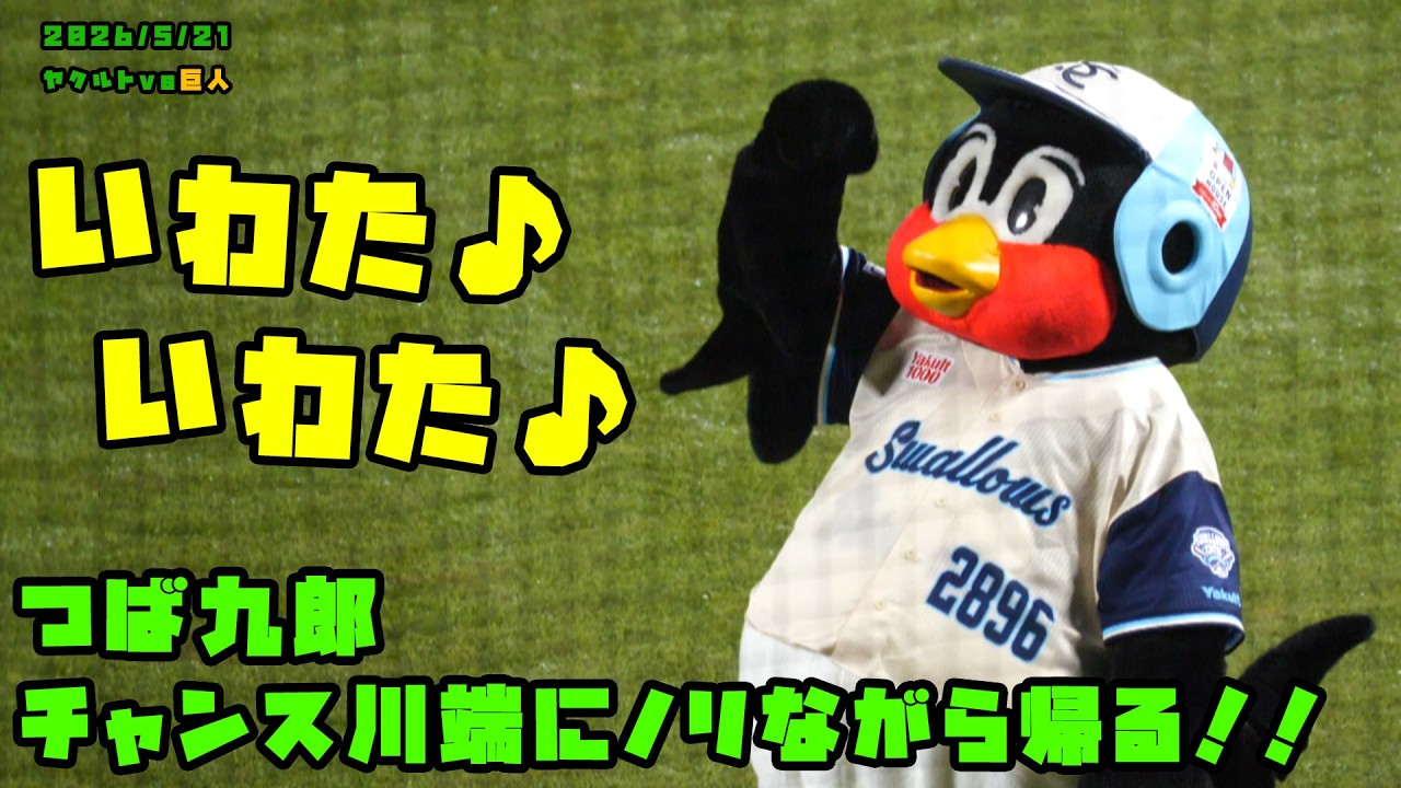 つば九郎 チャンス川端にノリながら帰る！！ 2026/5/21 vs巨人 - YouTube