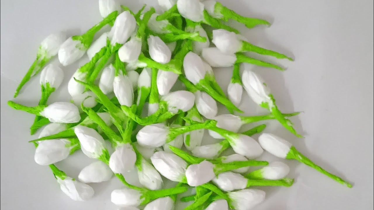 Artificial jasmineflower Tissue paper jasmine flower making video