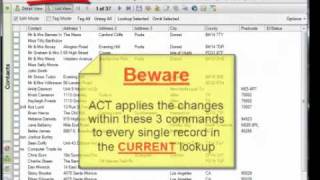 ACT 2010-2011 Training Tutorial - Tidying up your data for better results