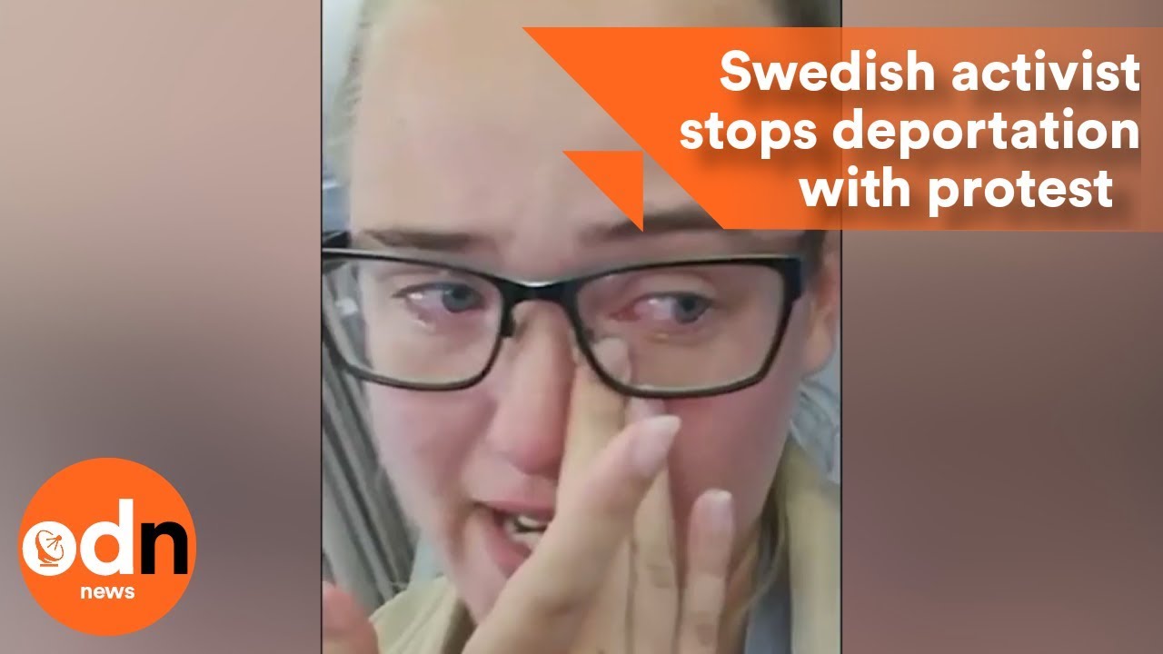 Swedish Activist Stops Deportation With Plane Protest Youtube 