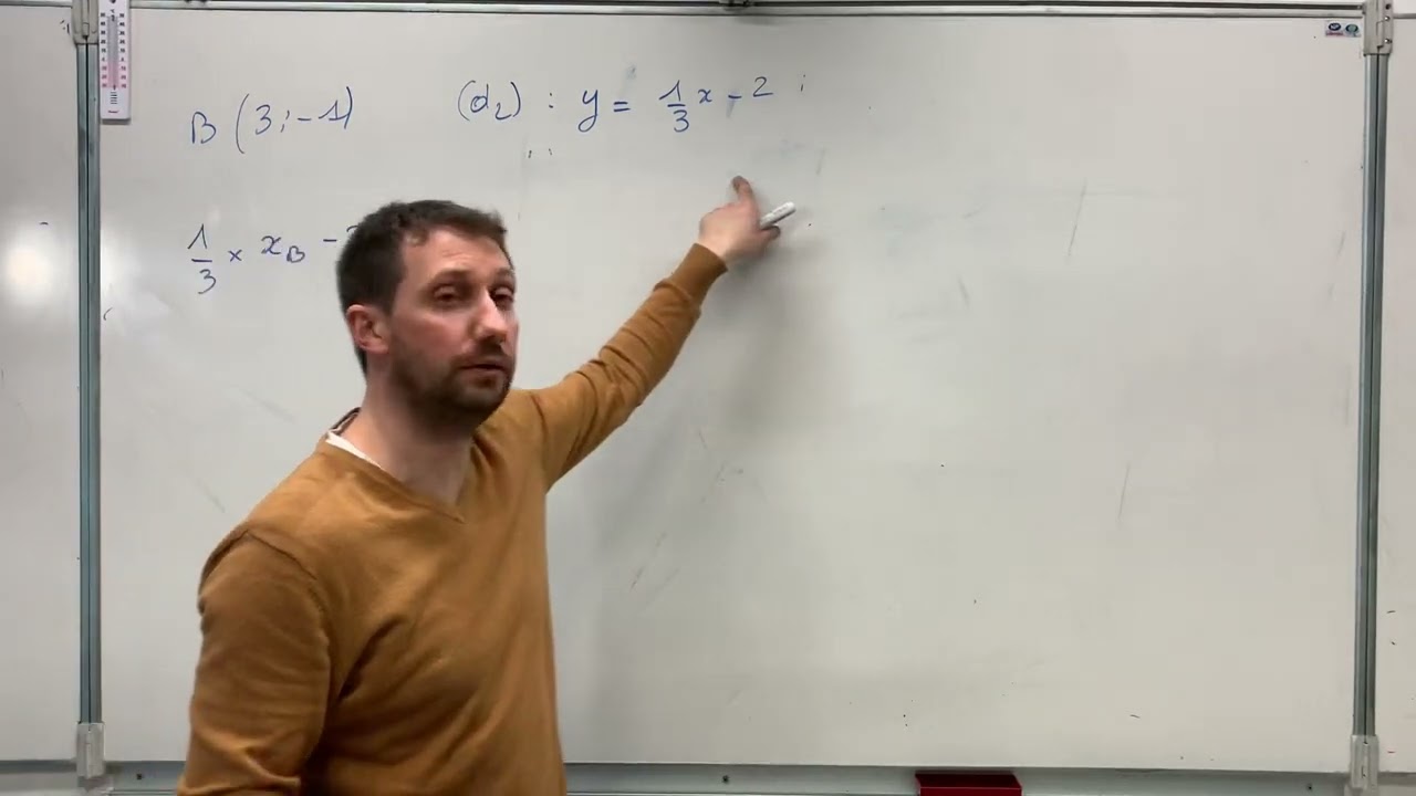 2nde Maths Contrôle Equations de droite Exercice 3