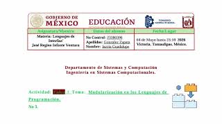 Video 3. Modularización en los Lenguajes de Programación C++ y PHP.