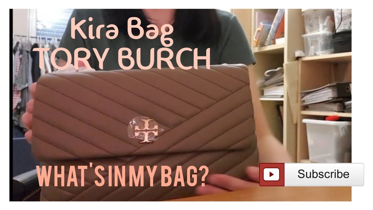 What's in My Bag - Tory Burch Kira Chevron Shoulder Bag in Taupe (Bahasa  Indonesia) 