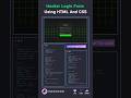 👨💻 Animated Hacker Login Form with HTML & CSS 🤯 #htmlcss #programming #animation #linux #coding