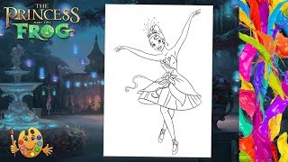 Coloring The Princess and the frog : Disney princess Tiana  | Coloring pages | Coloring book |