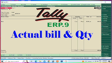 actual bill quantity in tally in hindi | actual bill quantity in tally in hindi | tally erp 9|tally