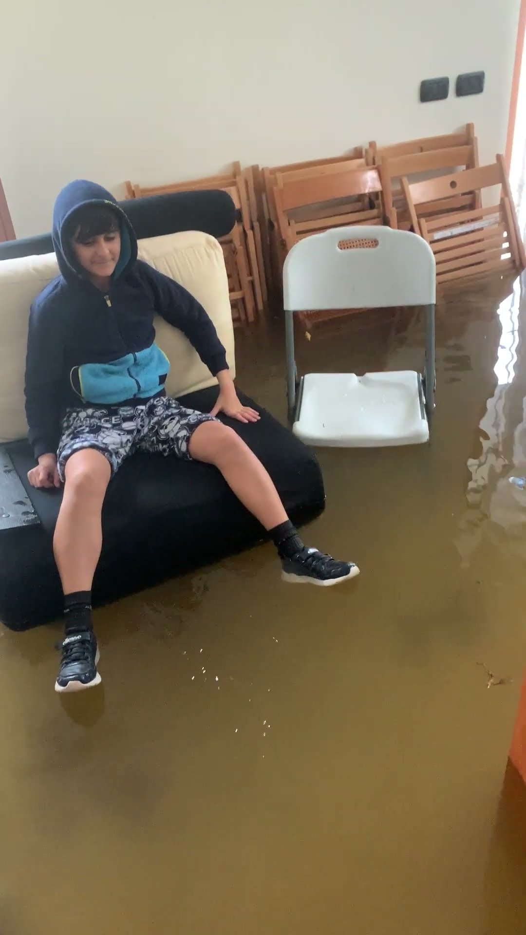 Floating Couch In Flooded Home || ViralHog