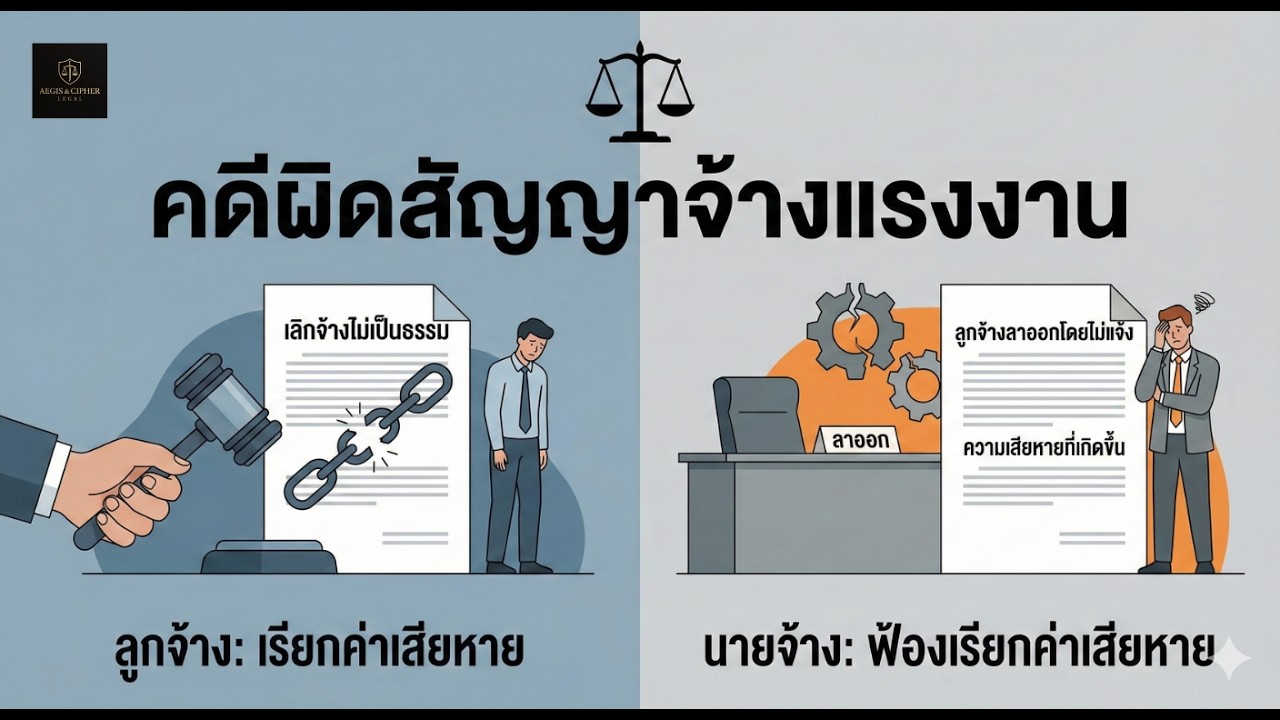 ผิดสัญญาจ้างแรงงาน  เลิกจ้างไม่เป็นธรรม vs ลาออกไม่แจ้งล่วงหน้า สรุปครบจบที่เดียว