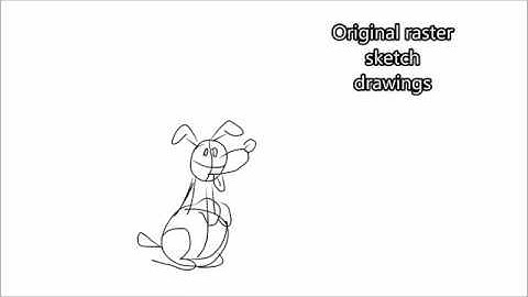 Jumping dog in OpenToonz (squash and stretch, camera movement training)