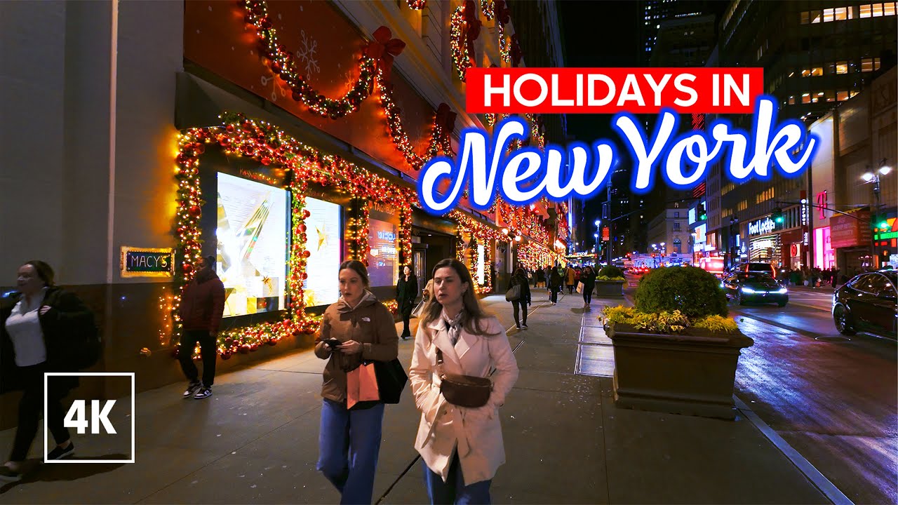 New York, Amerika Serikat | Holiday | Tur Jalan Kaki 4K