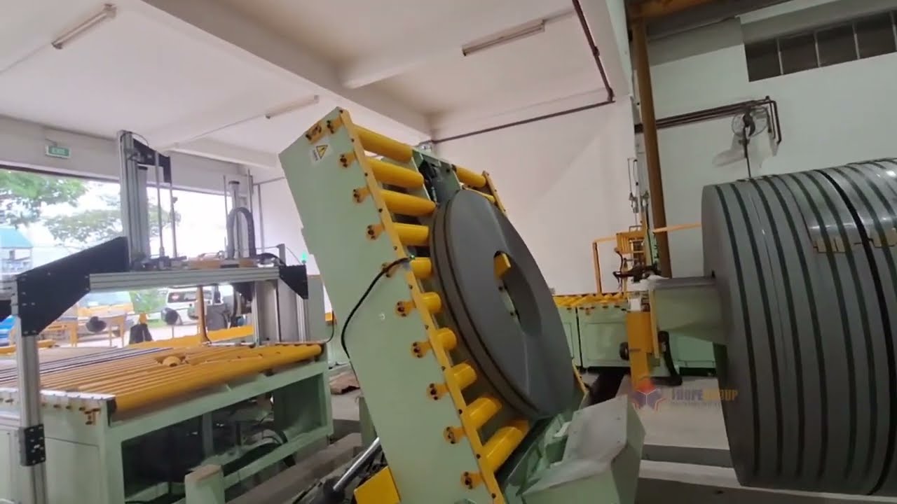 Automatic Steel Coil Packaging Line for Slitting Coils | High-Speed Coil Wrapping System