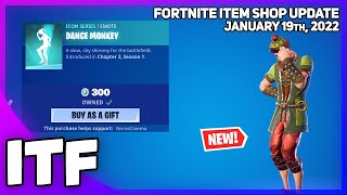 Fortnite Item Shop *NEW* DANCE MONKEY EMOTE + MORE! [January 19th, 2022] (Fortnite Battle Royale)