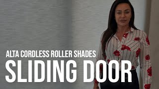 Alta Cordless Roller Shade on Sliding Door