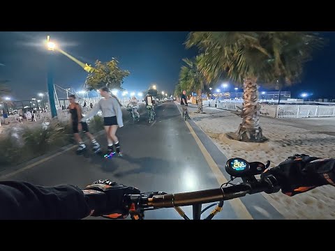 Kite Beach Night View DUBAI || Electric Scooter 4K Ultra HD