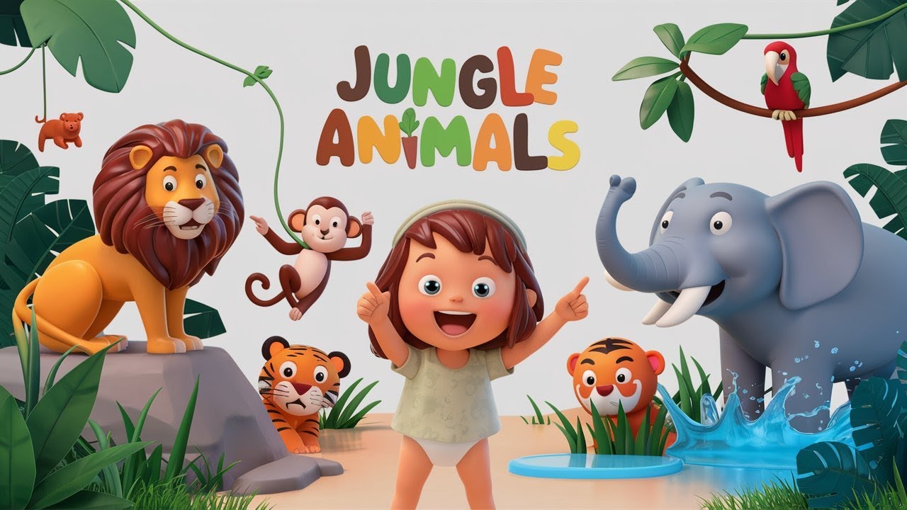Fun Jungle Animals Cartoon Educational Videos for Grade 4 Kids 