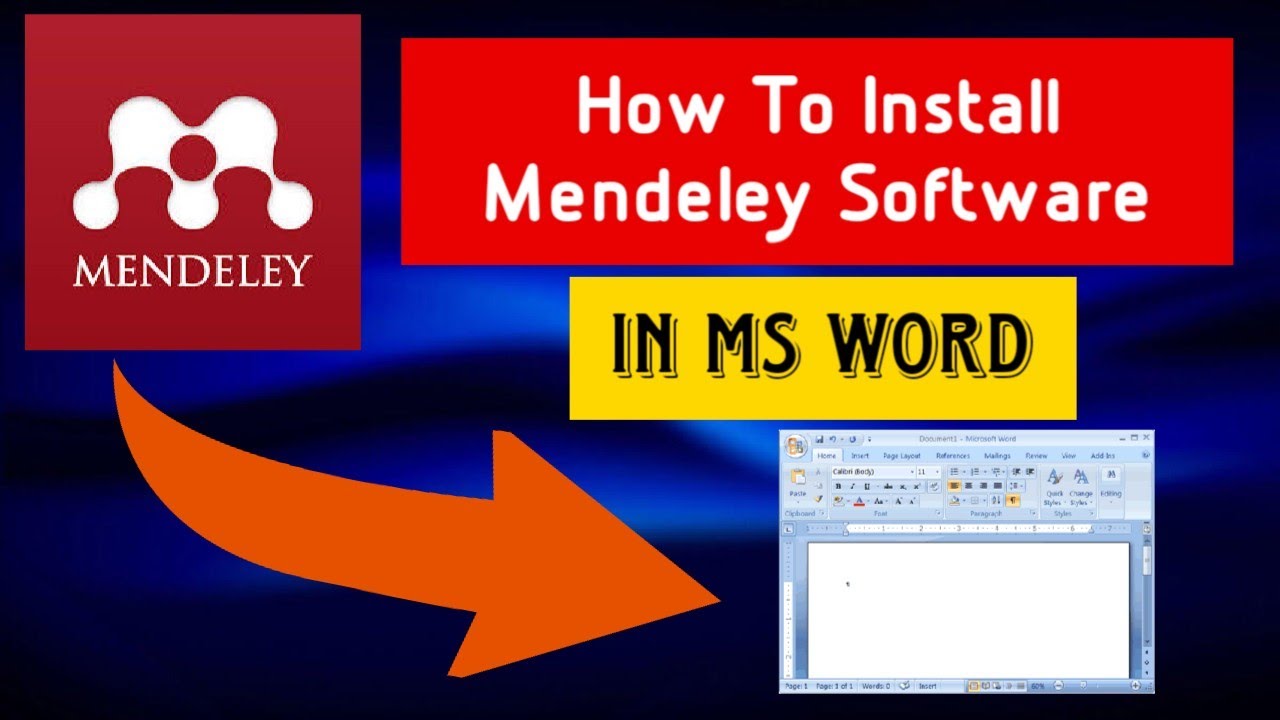 How To Install Mendeley Software In Ms Word How To Use Mendeley Software In Ms Word Youtube