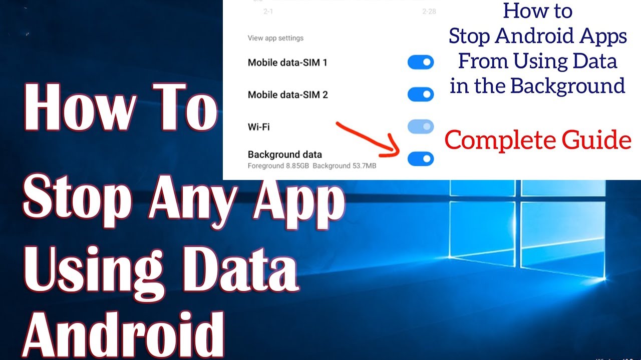 Stop Any Android App From Using Mobile Data - How To - YouTube