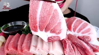 أصوات الاكل : سمك التونة ( سوشي ) الكوري - موكبانغ أصوات الطعام ( بدون