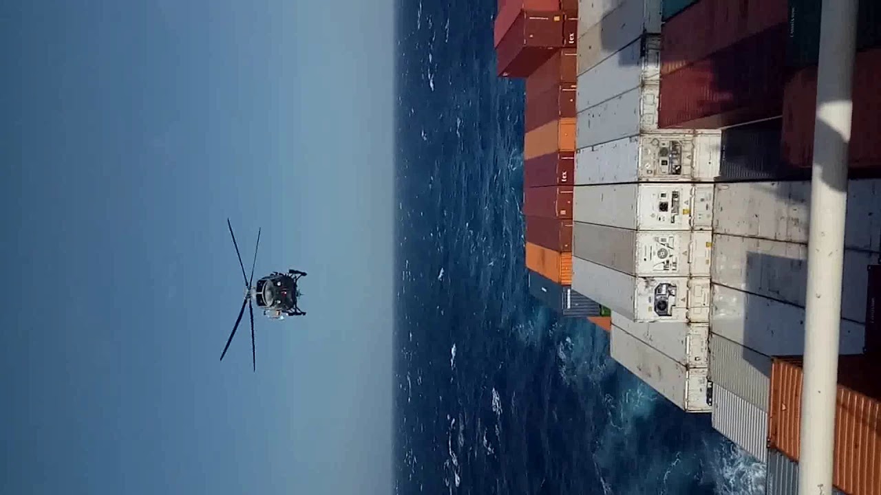 Helicopter rescue from ship - YouTube