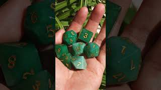 Green Aventurine Sharp Edge DND Dice Set from MAGISEVEN