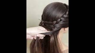 Cute and easy braided hairstyle for long hair.  #hairstyles #shorts  #easyhairstyles