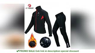 X-TIGER Cycling Jersey Set Winter Thermal Fleece Men's Bicycles Clothing Windproof Bicycle Reflectiv