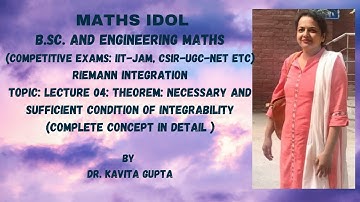 Lecture 04: Necessary and sufficient condition of integrability  : in Hindi