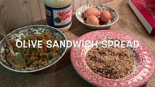 GREEN OLIVE SANDWICH SPREAD ** Vintage Retro Sandwich Spread