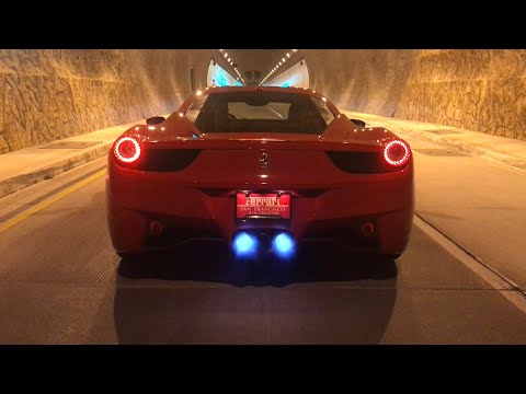 LOUDEST Ferrari 458 in the world!! Headphone users beware!!! INSANE TUNNEL ACCELERATIONS!