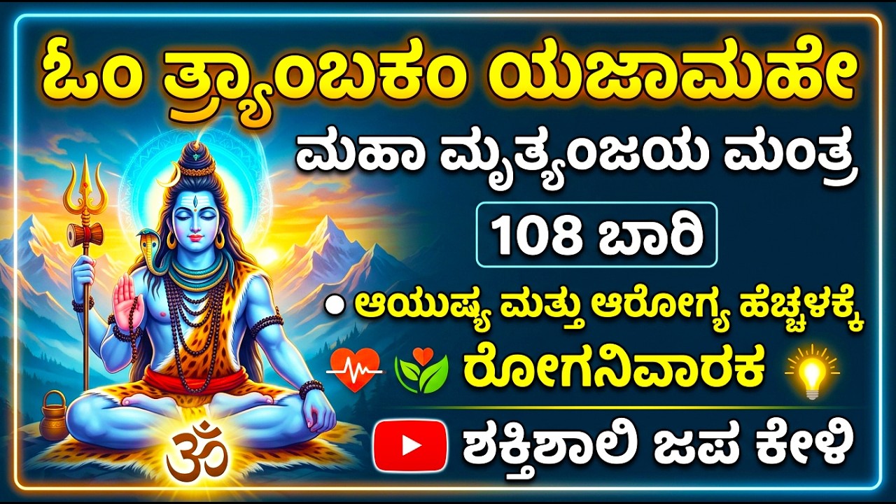 ಚಂದ್ರಗ್ರಹಣದ ಸಮಯದಲ್ಲಿ ನೀವು ಮೃತ್ಯುಂಜಯಮಂತ್ರವನ್ನು 108ಬಾರಿ ಜಪಿಸಿದರೆ, Chandra Grahan Kannada Bhakthi Songs