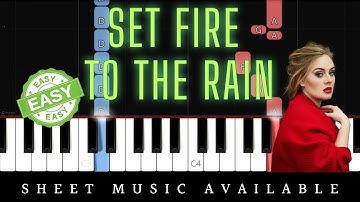 Adele - Set Fire to the Rain (Easy Piano Tutorial)