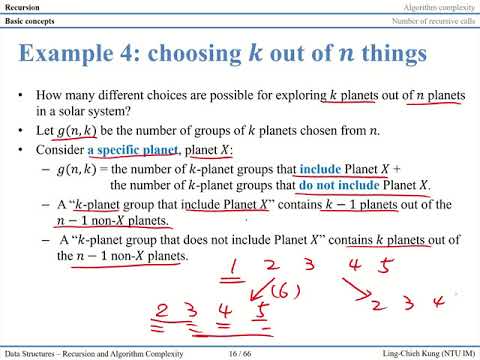 「資料結構」第二講：Recursion and Algorithm Complexity (3): Combination