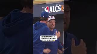 GEORGE SPRINGER LEADOFF TANK IN GAME 1! 🌕.....🔭 #georgespringer #alcs #homerun #bluejays #tank #hr