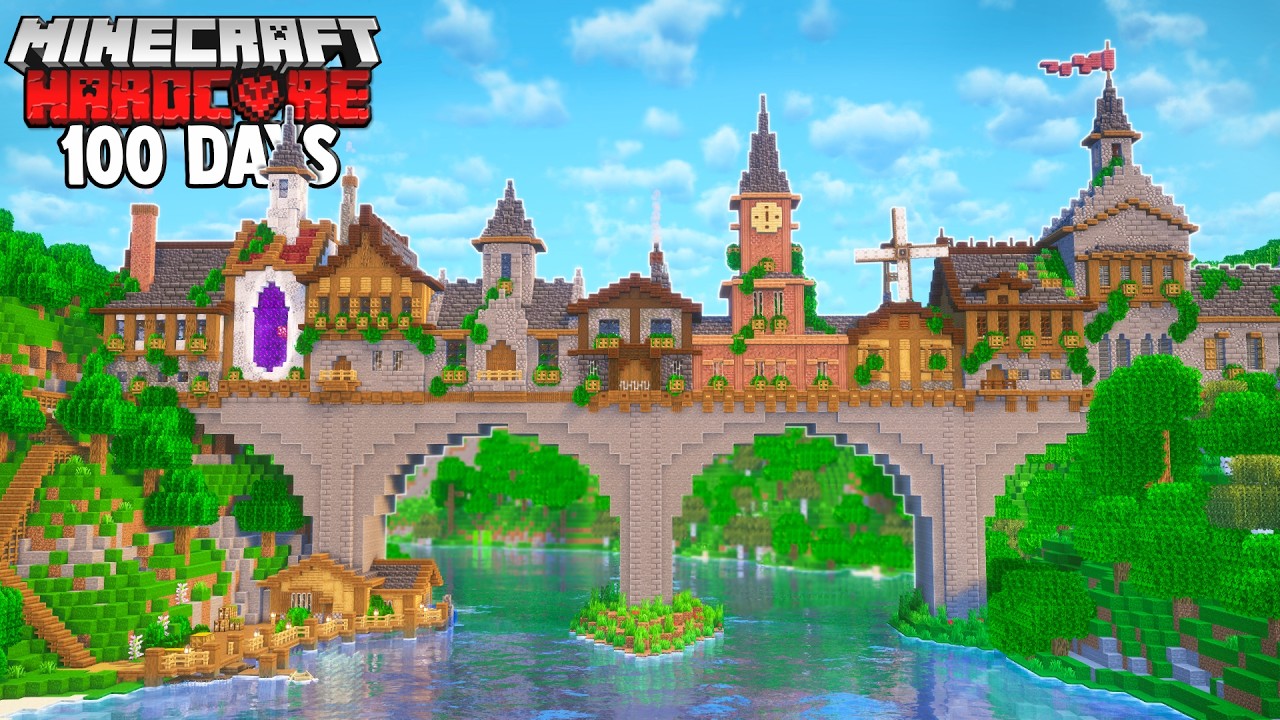 I Survived 100 DAYS On A BRIDGE In Minecraft Hardcore
