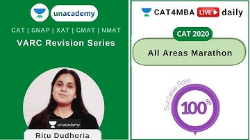 VARC Revision - All Areas Marathon  | Unacademy CAT4MBA | Ritu Dudhoria