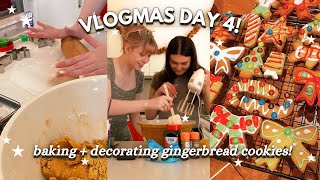 VLOGMAS DAY 4! 🍪✨  baking + decorating gingerbread cookies!!