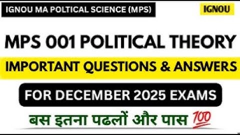 IGNOU MPS 001 MOST IMPORTANT QUESTION AND ANSWERS FOR DEC 2025 EXAMS | IGNOU MPS 01 Quick Revision |