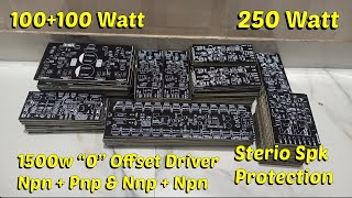 Sterio Speaker Protection Pcb | 250w Amplifier Pcb | 1500w Driver Pcb || Npn+Pnp & Npn+Npn | 100+100