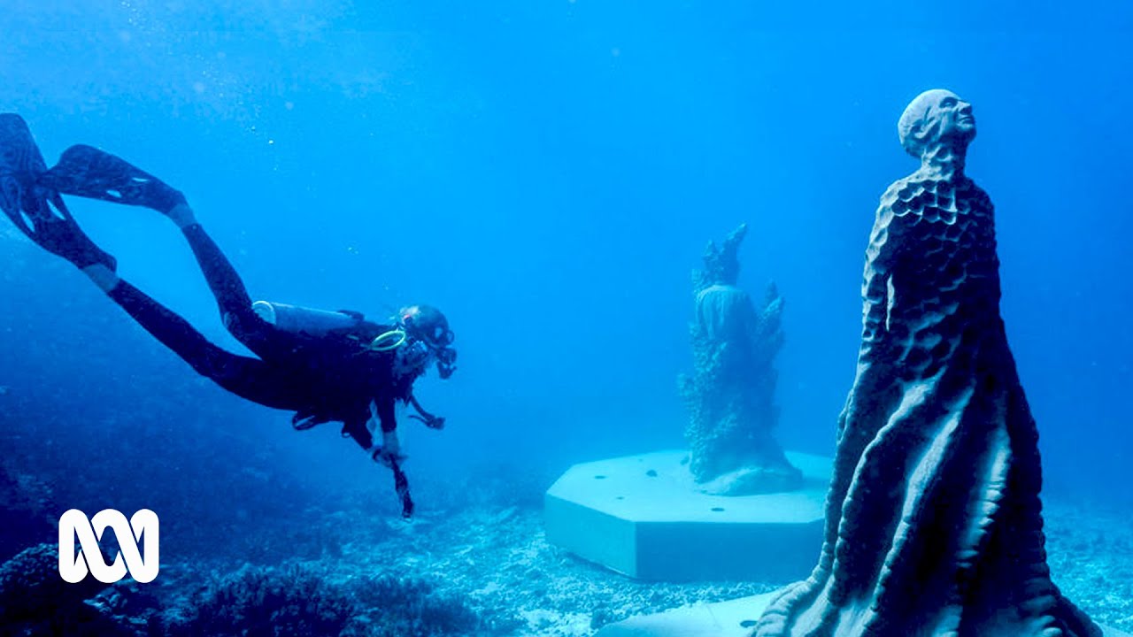 Museum of Underwater Art's sculptures sunk on Great Barrier Reef 🐠🐚