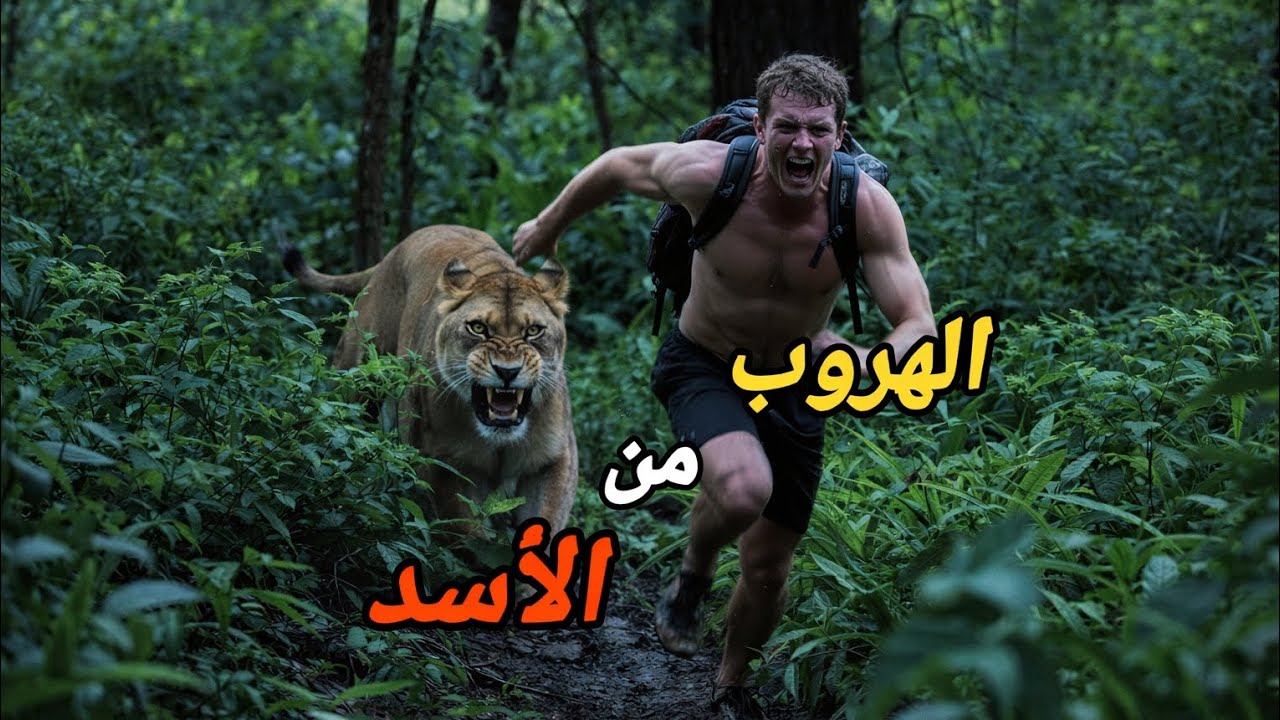 😱🔞 لحطة الهروب من الأسد في غابة مهجورة لكن النهاية كانت حزينة 😥  ممنوع على أصحاب القلوب الضعيفة