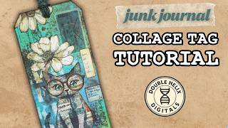 Cats in Glasses | Easy DIY Junk Journal Collage Tag Tutorial