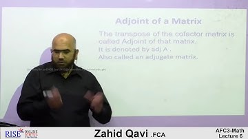 CA AFC 03 QM Maths by Sir Zahid Qavi Lecture # 06 (Chapter # 10)