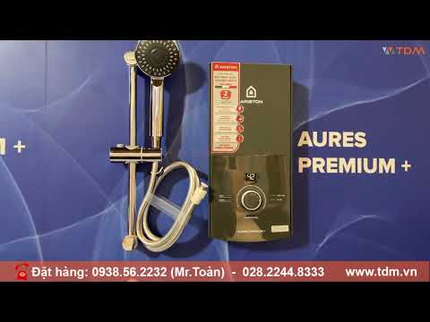 TDM.VN | Review máy nước nóng Ariston Aures Premium+ 4.5P trực tiếp có bơm 2.0 màu xám mẫu mới