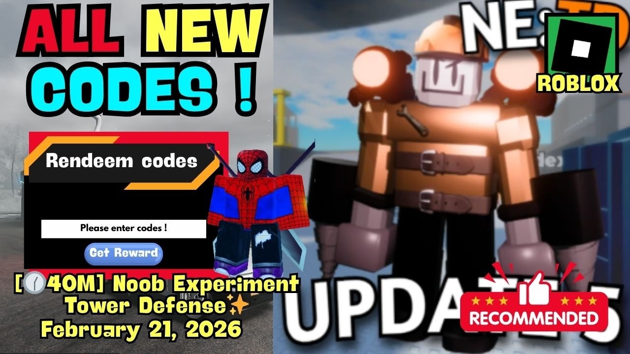 ALL UPDATE CODES Noob Experiment Tower Defense ROBLOX, february 21 ...