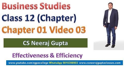 Interrelation between Effectiveness & Efficiency | Business Studies Class 12 | Chapter 01 Video 03