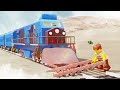 Lego Thief Removing track for Rob the Train - Lego movie animation - choo choo train kids videos