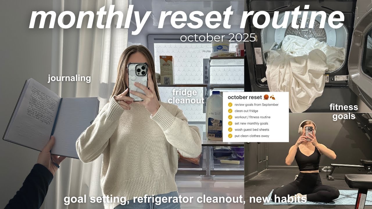 OCTOBER MONTHLY RESET | cozy & productive habits, goal setting, cleaning + workout routine