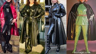 Latex Leather Shiny Stylish Long Power Dresses For Women And Girls