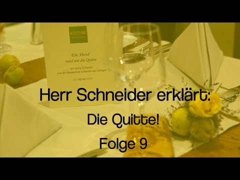 Herr Schneider erklärt: Die Quitte!